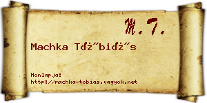 Machka Tóbiás névjegykártya